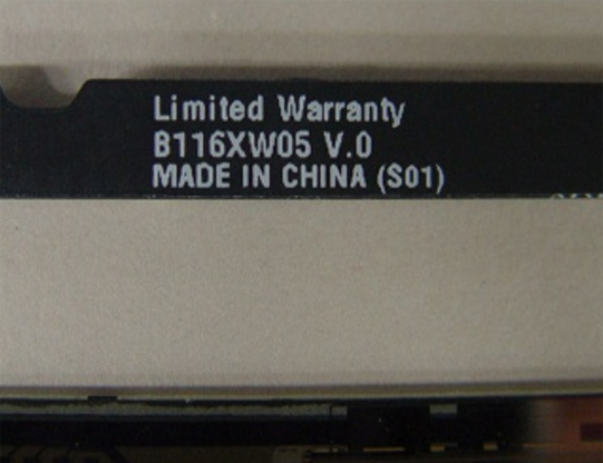 Original B116XW05 V0 AUO Screen Panel 11.6" 1366*768 B116XW05 V0 LCD Display